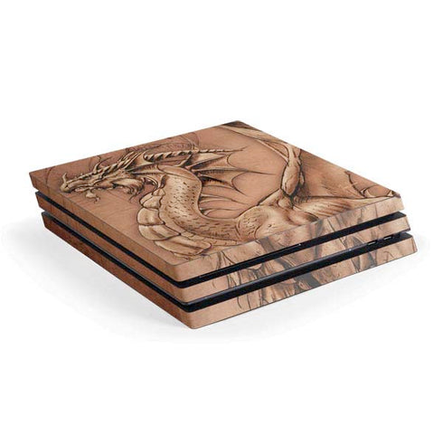 Tom Wood Dragon Parchment PS4 Pro Console Skin