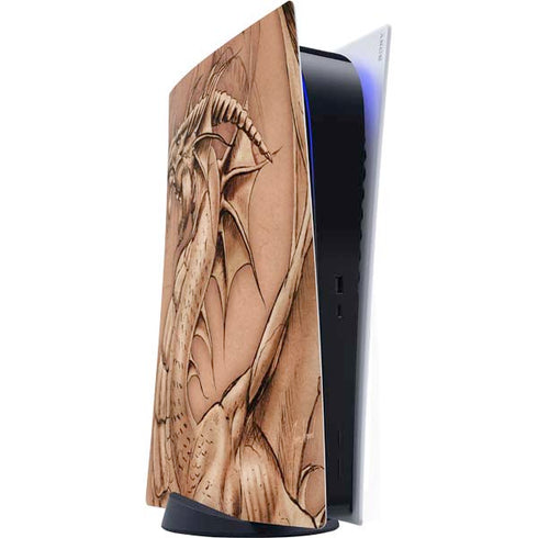 Tom Wood Dragon Parchment PS5 Digital Edition Console Skin