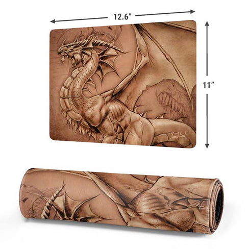 Dragon Parchment by Tom Wood Gaming Mouse Pad