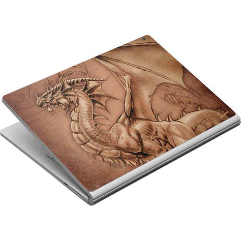 Tom Wood Dragon Parchment Surface Book Skin