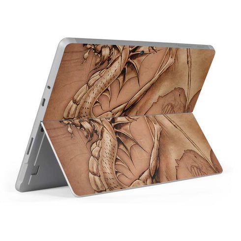 Tom Wood Dragon Parchment Surface Go Skin
