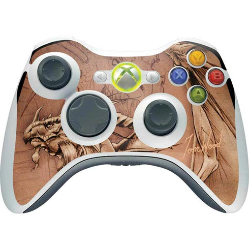 Tom Wood Dragon Parchment Xbox 360 Wireless Controller Skin
