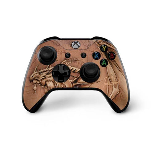 Tom Wood Dragon Parchment Xbox One X Controller Skin