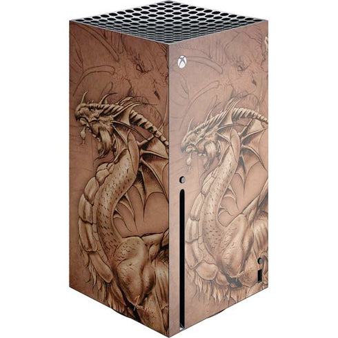 Tom Wood Dragon Parchment Xbox Series X Console Skin