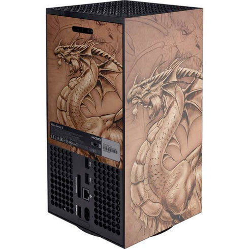 Tom Wood Dragon Parchment Xbox Series X Console Skin