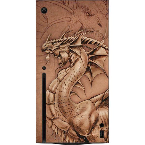 Tom Wood Dragon Parchment Xbox Series X Console Skin