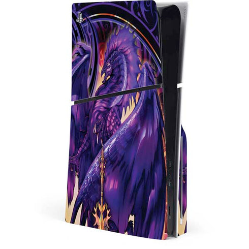 Dragonblade Netherblade Purple by Ruth Thompson PS5 Slim Disk Console Skin
