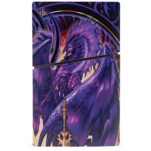 Dragonblade Netherblade Purple by Ruth Thompson PS5 Slim Disk Console Skin