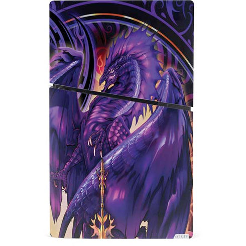 Dragonblade Netherblade Purple by Ruth Thompson PS5 Slim Digital Edition Console Skin