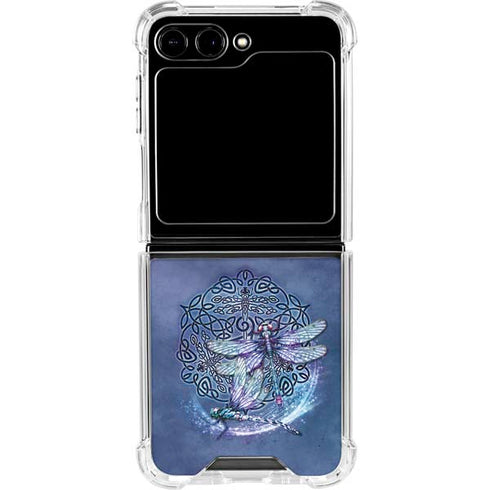 Dragonfly Celtic Knot by Brigid Ashwood Galaxy Z Flip5 5G Clear Case