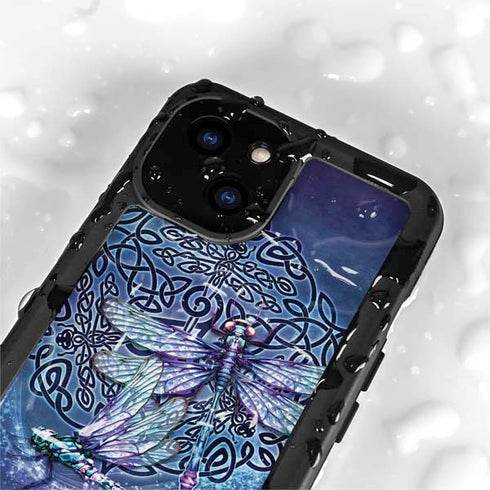 Dragonfly Celtic Knot by Brigid Ashwood iPhone 15 Plus Waterproof Case