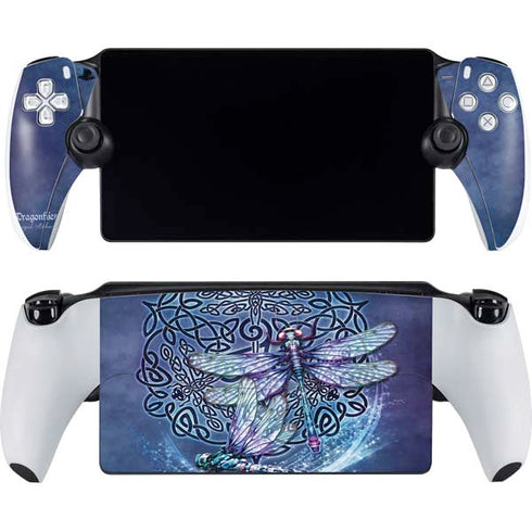 Dragonfly Celtic Knot by Brigid Ashwood PlayStation Portal Remote Player Skin