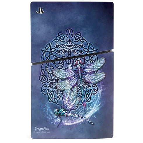 Dragonfly Celtic Knot by Brigid Ashwood PS5 Slim Disk Bundle Skin