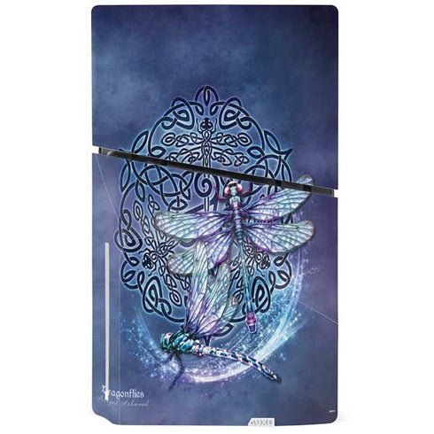 Dragonfly Celtic Knot by Brigid Ashwood PS5 Slim Disk Bundle Skin
