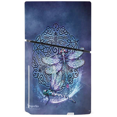 Dragonfly Celtic Knot by Brigid Ashwood PS5 Slim Disk Console Skin