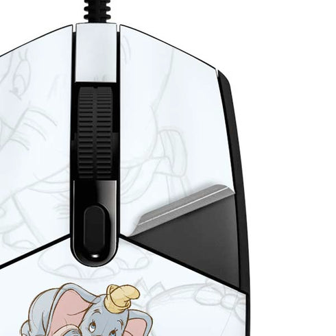 Disney Dumbo Classic sketched portrait G203 Prodigy RGB Wired Gaming Mouse Skin