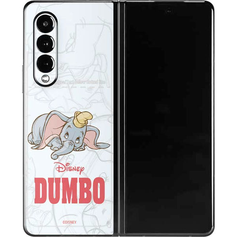 Disney Dumbo Classic sketched portrait Galaxy Z Fold3 5G Skin