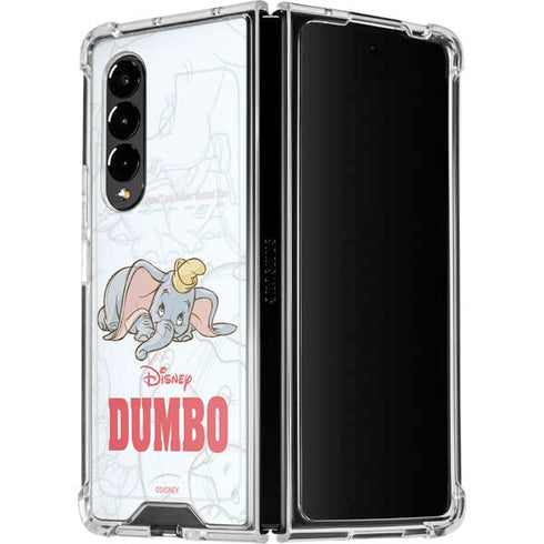 Disney Dumbo Classic sketched portrait Galaxy Z Fold4 5G Clear Case