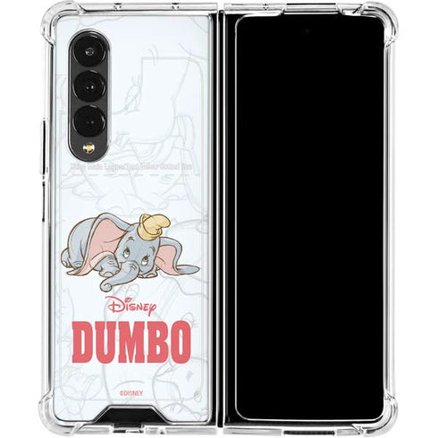 Disney Dumbo Classic sketched portrait Galaxy Z Fold4 5G Clear Case