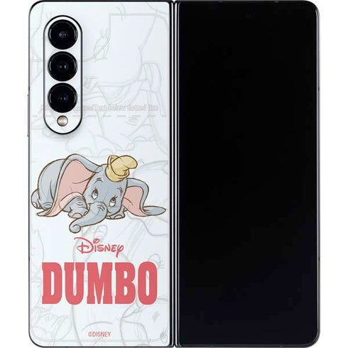 Disney Dumbo Classic sketched portrait Galaxy Z Fold4 5G Skin