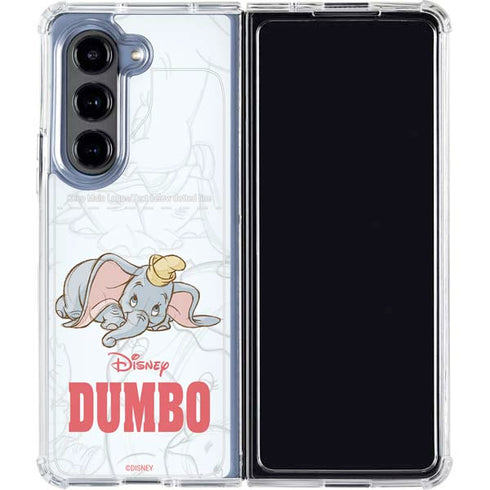 Disney Dumbo Classic sketched portrait Galaxy Z Fold5 5G Clear Case
