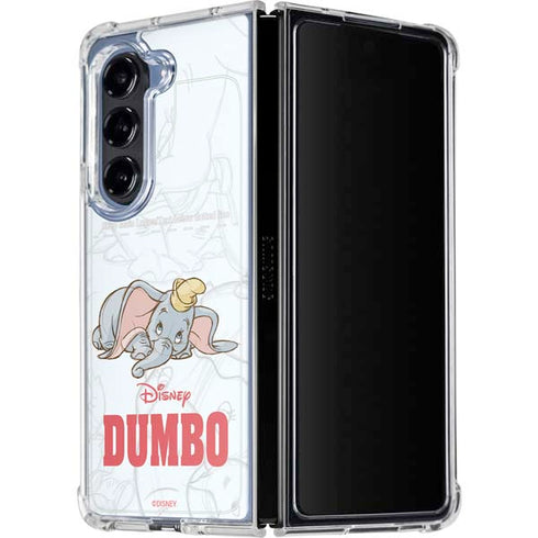 Disney Dumbo Classic sketched portrait Galaxy Z Fold5 5G Clear Case