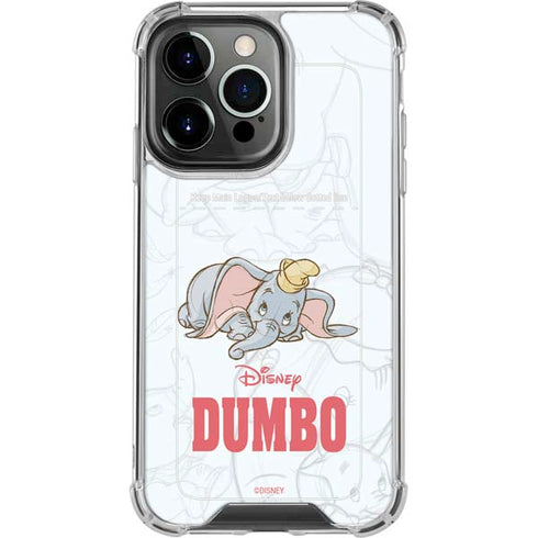 Disney Dumbo Classic sketched portrait iPhone 14 Pro Clear Case