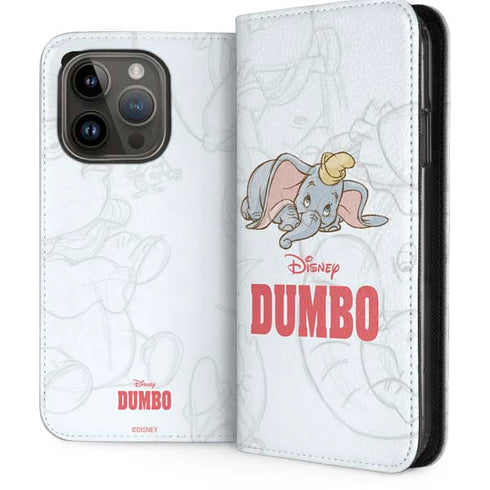 Disney Dumbo Classic sketched portrait iPhone 14 Pro Folio Case