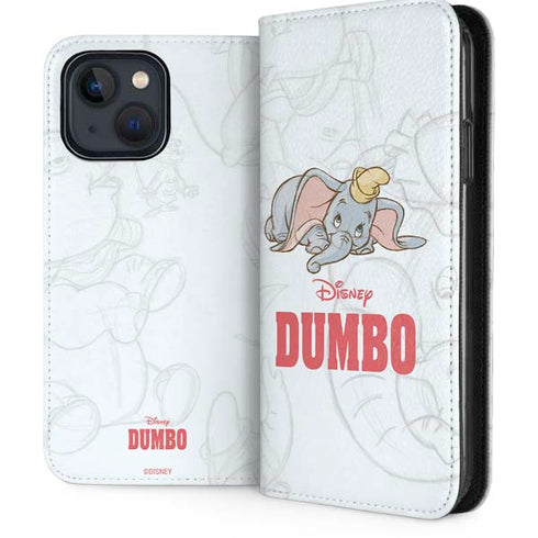Disney Dumbo Classic sketched portrait iPhone 15 Plus Folio Case