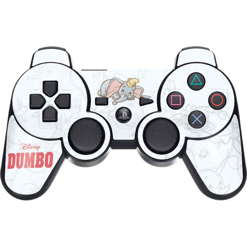 Disney Dumbo Classic sketched portrait PS3 Dual Shock wireless controller Skin