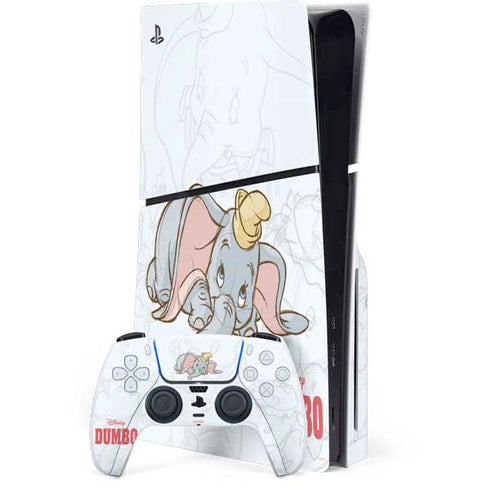 Disney Dumbo Classic sketched portrait PS5 Slim Disk Bundle Skin
