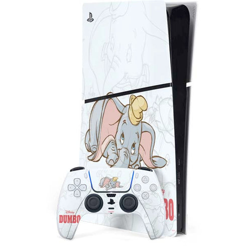 Disney Dumbo Classic sketched portrait PS5 Slim Digital Edition Console Skin