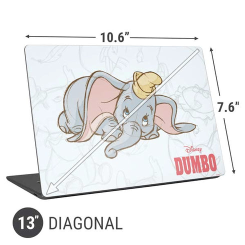 Disney Dumbo Classic sketched portrait Universal Laptop 13in (10.6 x 7.6in) Skin
