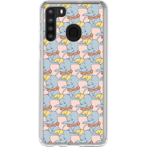 Disney Dumbo Face Pattern Galaxy A21 Clear Case
