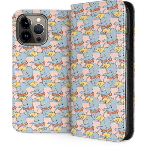 Disney Dumbo Face Pattern iPhone 14 Pro Max Folio Case