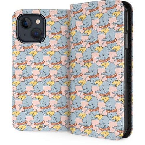 Disney Dumbo Face Pattern iPhone 15 Plus Folio Case