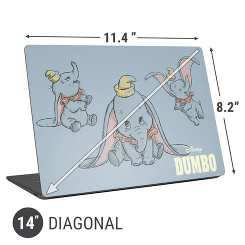 Disney Dumbo Variant Poses Universal Laptop 14in (11.4 x 8.2in) Skin
