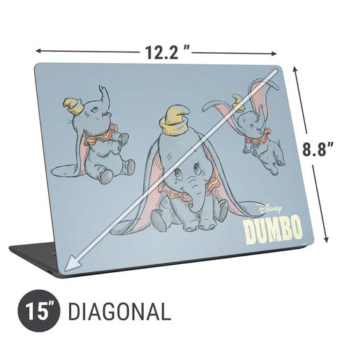 Disney Dumbo Variant Poses Universal Laptop 15in (12.2 x 8.8in) Skin