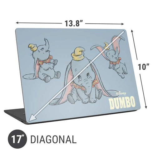 Disney Dumbo Variant Poses Universal Laptop 17in (13.8 x 10in) Skin