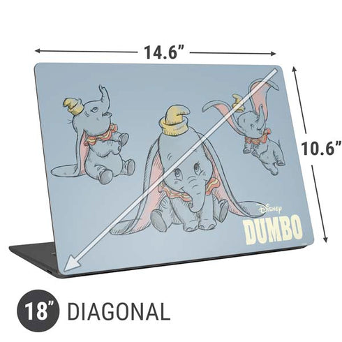 Disney Dumbo Variant Poses Universal Laptop 18in (14.6 x 10.6in) Skin
