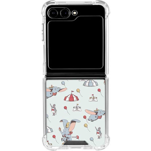 Disney Dumbo Vintage Pattern Galaxy Z Flip5 5G Clear Case