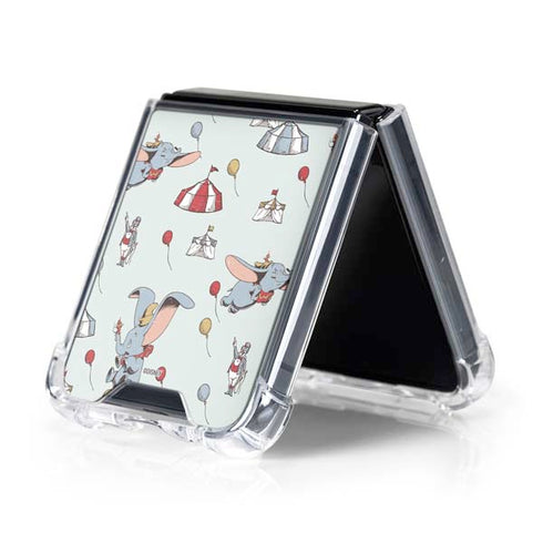 Disney Dumbo Vintage Pattern Galaxy Z Flip5 5G Clear Case