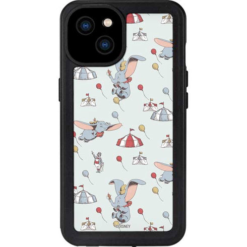 Disney Dumbo Vintage Pattern iPhone 15 Plus Waterproof Case