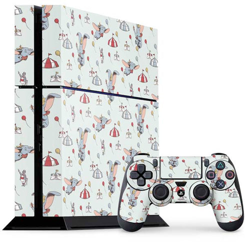 Disney Dumbo Vintage Pattern PS4 Console and Controller Bundle Skin