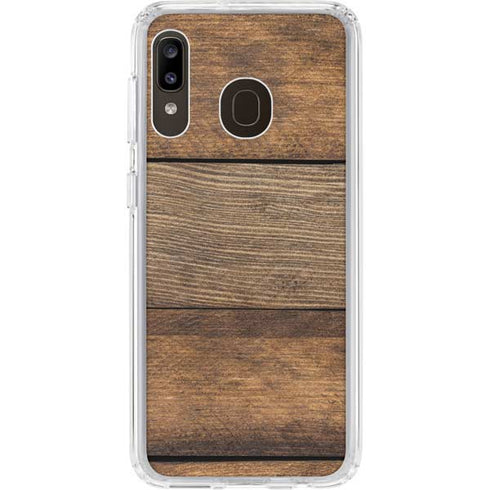 Early American Wood Planks Galaxy A20 Clear Case