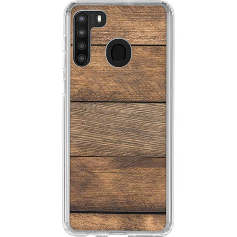 Early American Wood Planks Galaxy A21 Clear Case