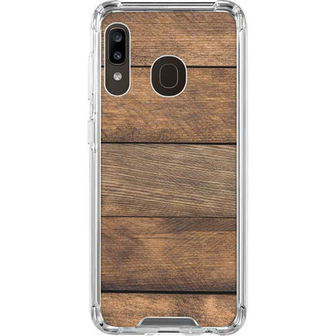 Early American Wood Planks Galaxy A30 Clear Case