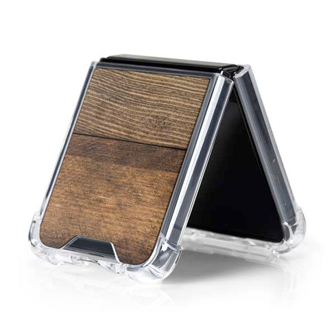 Early American Wood Planks Galaxy Z Flip5 5G Clear Case