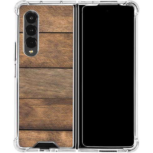 Early American Wood Planks Galaxy Z Fold4 5G Clear Case