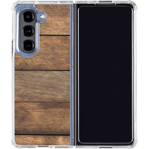 Early American Wood Planks Galaxy Z Fold5 5G Clear Case